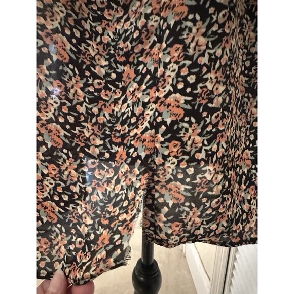 LC Lauren Conrad Women’s Top Sz XXL Floral Blouse Short Sleeve Pullover Boho - Picture 9 of 9